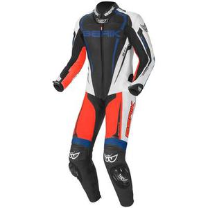 Berik Race-X Costume en cuir de moto d'une pièce, noir-blanc-rouge-bleu, taille 60