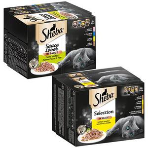 Lot Sheba 24x Délicatesse en sauce, volaille + 24x Sauce Lover Sélection terre & mer