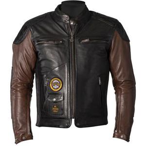 Helstons Tracker Veste en cuir de moto, noir-brun, taille S