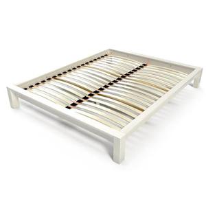 Lit 2 places en bois massif King solide - 140x190 140x190 Blanc