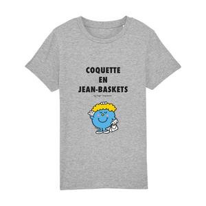Tshirt Enfant Coquette En Jean Basket 2 - Gris Chiné - Taille 4 ans