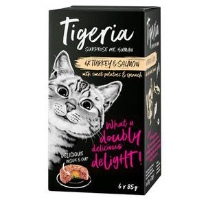 6x85g Tigeria dinde, compote de pommes et de poires - Pâtée pour chat