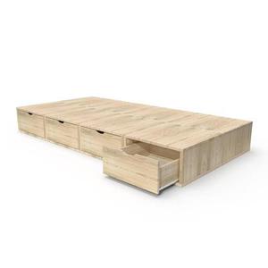 Lit 1 place avec rangement 90x200 Cube 90x200 Brut