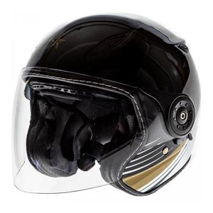 Casque jet TNT Aero double أ cran noir/or- XS
