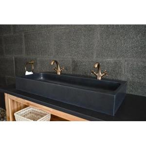 Double vasque en pierre de granit noir vA ritable LOOAN SHADOW