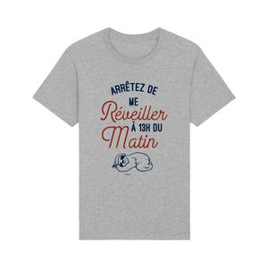 T-shirt Homme - Arrêtez De Me Réveiller À 13h Du Matin - Gris Chiné - Taille M