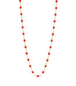 Gigi Clozeau - Femme - Collier or jaune et perles de résine 42 cm - Rouge