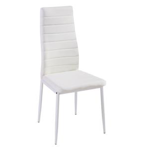 4 Chaises de Séjour Métal Rembourrées - Coloris - Blanc