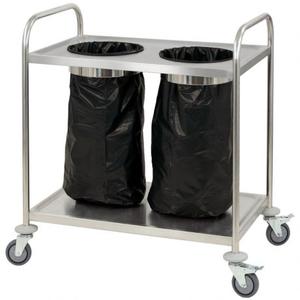 Chariot porte sac-poubelle inox