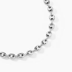 Collier Carrus Maille Grain De Cafe Argent Blanc