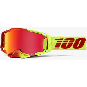 100% Armega HiPER Solaris Lunettes de motocross, rouge-jaune