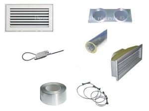 Kit 10 Bouches Rectangulaires - Ensemble Aéraulique (sans Plénum De Soufflage) Pour Gainable De 14 À 18 Kw Prana