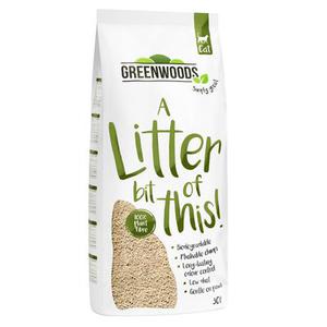 30L Litière agglomérante Greenwoods en fibres végétales pour chat