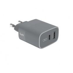 Force Power - Chargeur 2 Ports USB-A et USB-C - 45W - Couleur : Gris