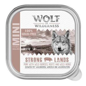 6x150g Wolf of Wilderness Adult Strong Lands porc - Pâtée pour chien