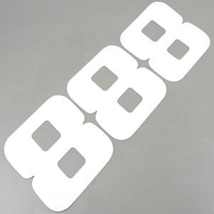 Stickers numéro cross 8 blancs 20 cm Blackbird (jeu de 3)