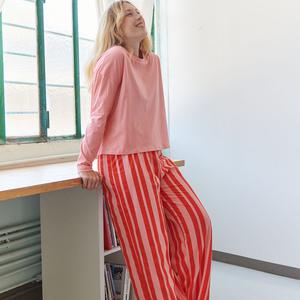 Pyjama Manches Longues Coton BIO - Retro Lines Rouge