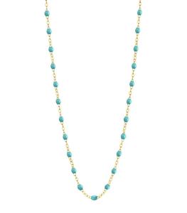 Gigi Clozeau - Femme - Collier or jaune et perles de résine 42 cm - Bleu