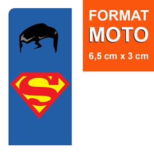 1 sticker pour plaque d'immatriculation MOTO, Superman