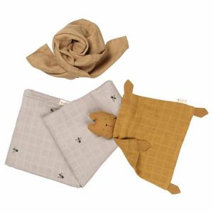 Coffret Cadeau de naissance Doudou & lange Ours Abeille Fabelab