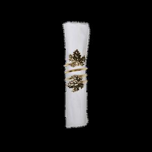 Lot de 4 ronds de serviettes design feuilles de vigne