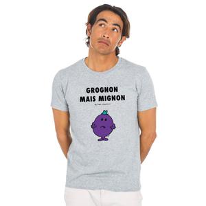 T-shirt Homme - Grognon Mais Mignon 2 - Gris Chiné - Taille XXL