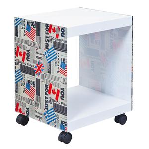 ISLA - Table d'appoint sur Roulettes Motif Drapeaux