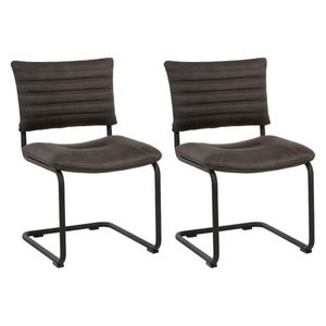 Assila - lot de 2 chaises matelassées anthracite