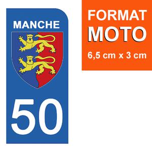 1 sticker pour plaque d'immatriculation MOTO , 50 MANCHE