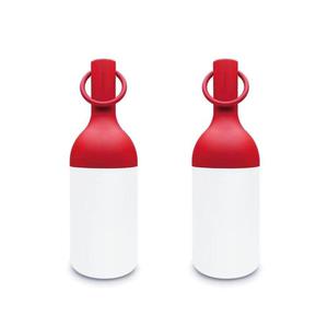 ELO BABY-Lot 2 lampes LED bouteille nomade d'extérieur tactile H22cm Rouge