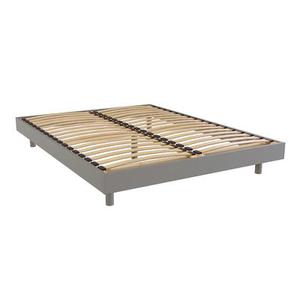 Sommier à lattes 2 places bois Kit France - 140x200 - Gris