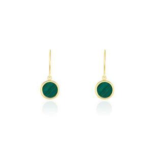 Boucles D'oreilles Pendantes Florica Or Jaune Malachite