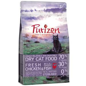 2,5kg Purizon Adult Sterilised poulet, poisson sans céréales - Croquettes pour chat