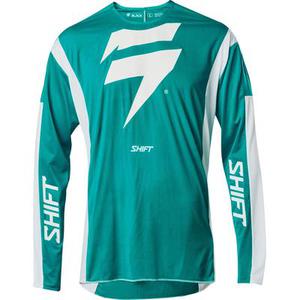 Shift 3Lack Label Race 1 Maillot Motocross, blanc-vert, taille 2XL