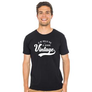 T-shirt Homme - Je Ne Vieillis Pas Je Deviens Vintage - Noir - Taille XL