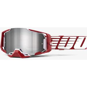 100% Armega Extra Oversized Lunettes de motocross, blanc-rouge
