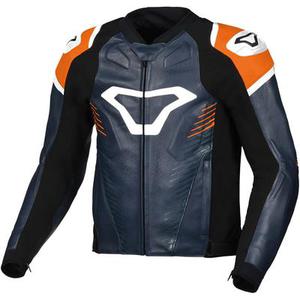 Macna Tronniq Veste en cuir de moto, bleu-orange, taille 46