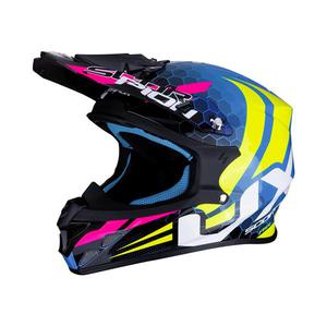 Casque cross Scorpion 2019 VX-21 Air Xagon - Bleu Jaune Fluo 57/58 - M