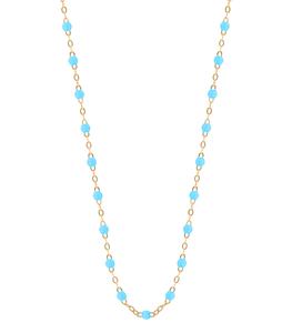Gigi Clozeau - Femme - Collier or jaune et perles de résine 42 cm - Bleu