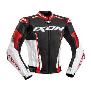 Blouson cuir Ixon Vortex 2 noir/blanc/rouge- M