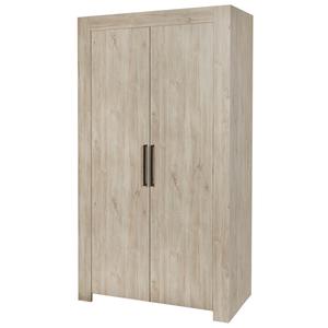 NATURAL - Armoire 2 Portes 118cm Aspect Bois Clair