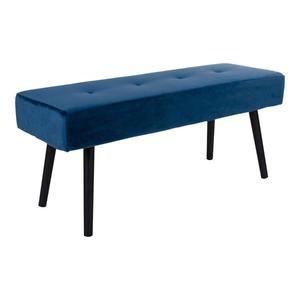 Gemina - banc 2 places velours bleu et pieds métal