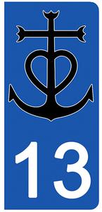 2 stickers pour plaque d'immatriculation Auto, 13, Bouche du rhône, Camargue