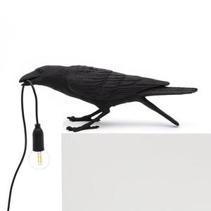 BIRD-Lampe à poser Oiseau Penché H10,5cm Noir