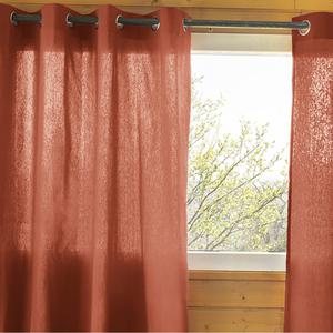 SOPHIE - Rideau 140x260cm Coton Coloris Terracotta Œillets Inox