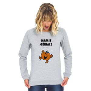 Sweat Femme - Mamie Géniale - Gris Chiné - Taille XXL