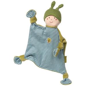 Sigikid Doudou Plat Noeud Poupée Lutin Garçon bleu 26 cm coton bio -