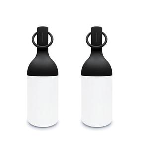 ELO BABY-Lot 2 lampes LED bouteille nomade d'extérieur tactile H22cm Noir