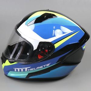 Casque intégral MT Helmets Stinger Divided bleu et jaune