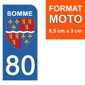 1 sticker pour plaque d'immatriculation MOTO , 80 SOMME